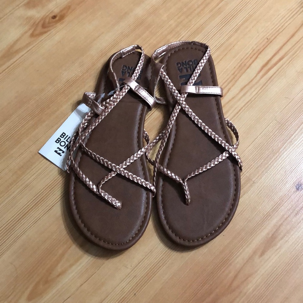 Rose gold strappy sandals